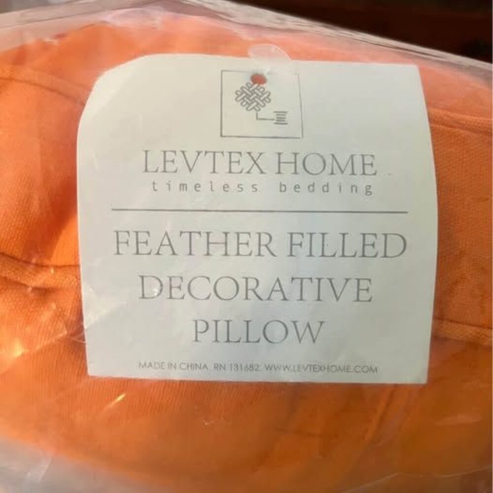 Levtex Home Mackenzie 18” round medallion pillow orange, turquoise, pink, yellow - Picture 3 of 4